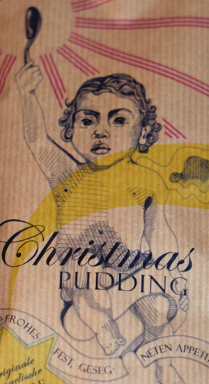 Illustration Weihnachtspudding Verpackung